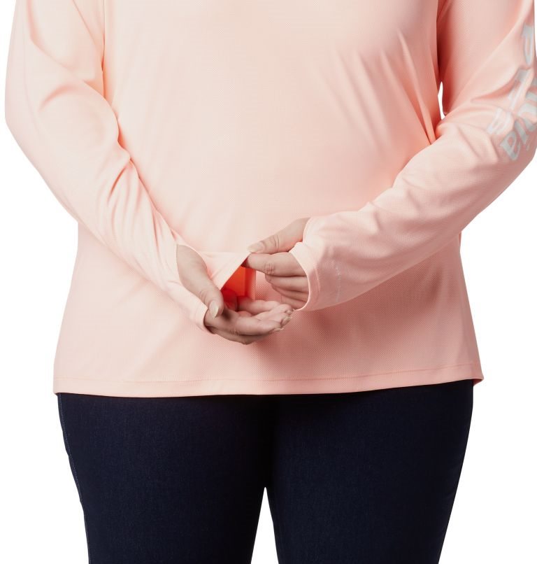 Women's Columbia PFG Tidal Deflector Hoodie Coral | Plus Size CA-H430L